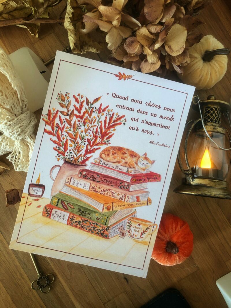 Carte/Affiche "Les livres d'automne"