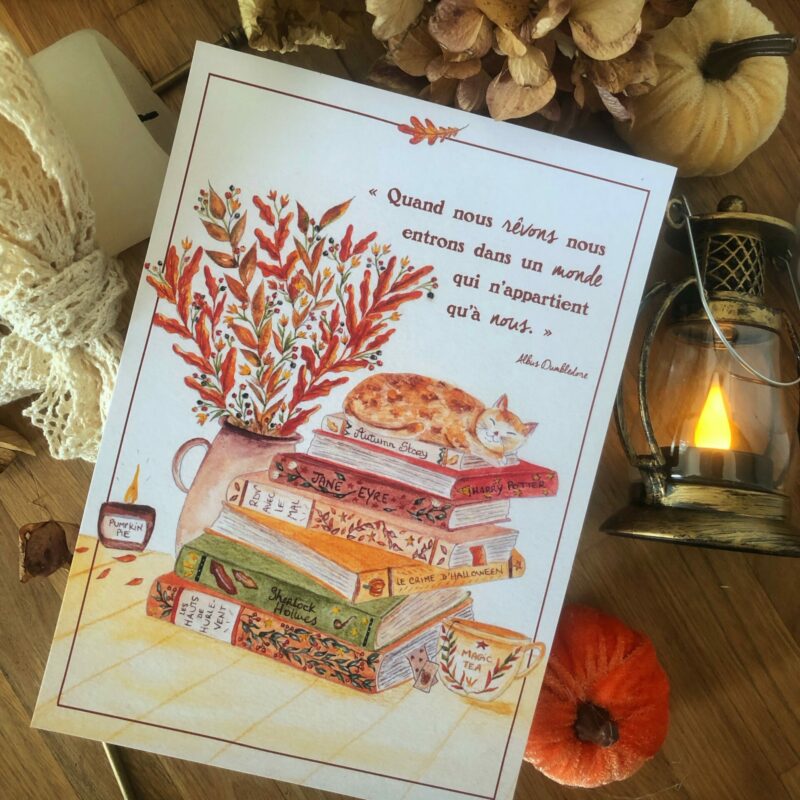 Carte/Affiche "Les livres d'automne"