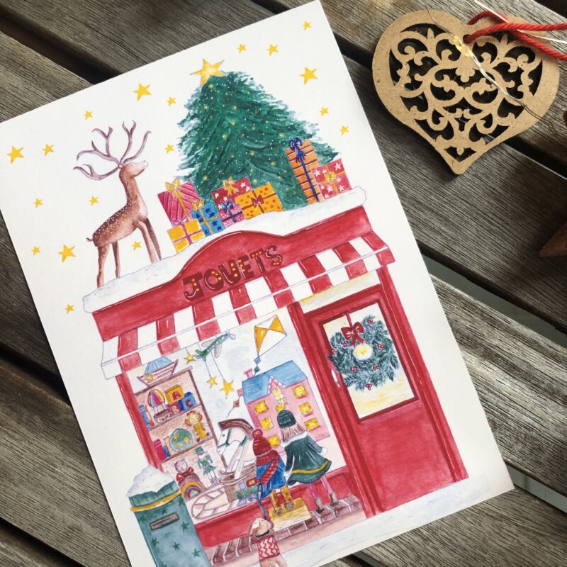 Carte/Affiche "La vitrine de Noël"