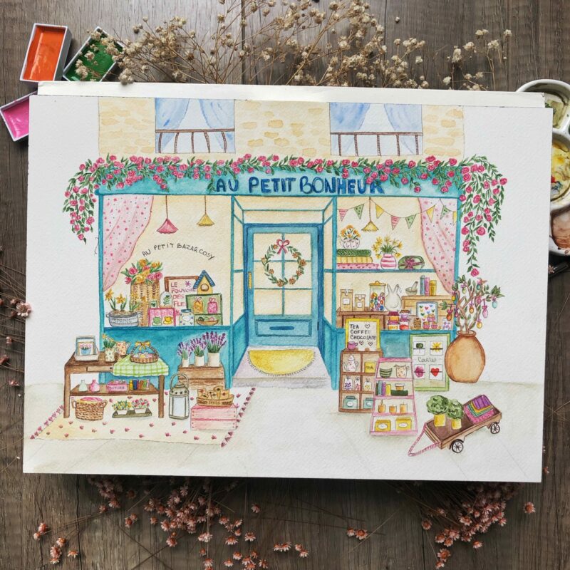 Carte / Affiche "Au petit bonheur" printemps