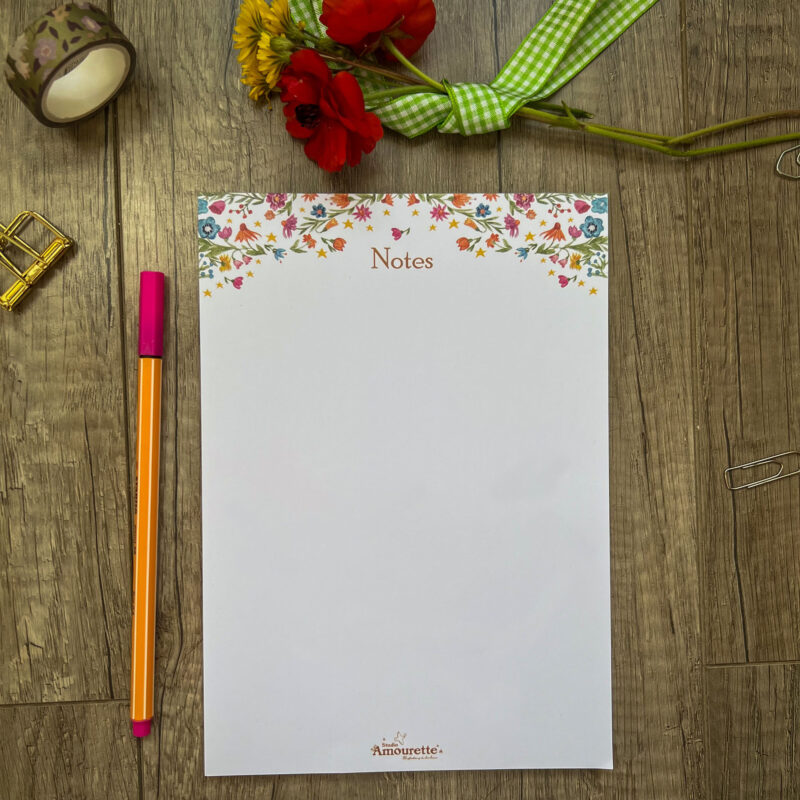 Bloc-notes "Fleurs et étoiles"