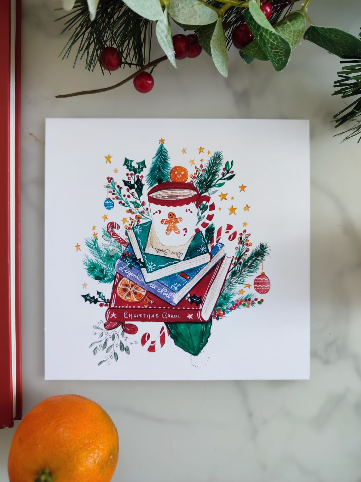 Carte/Affiche Les livres de Noël