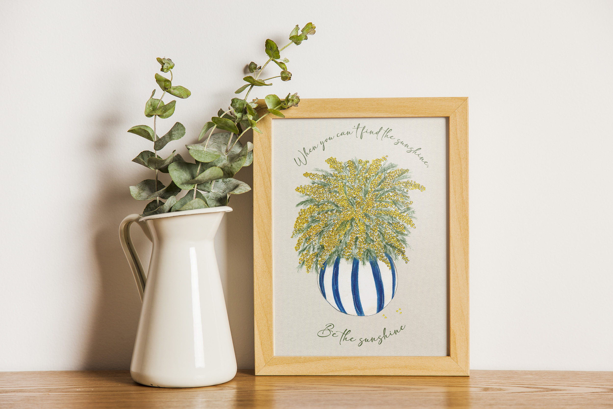 Bouquet de mimosa - carte et affiche aquarelle printemps – Image 2