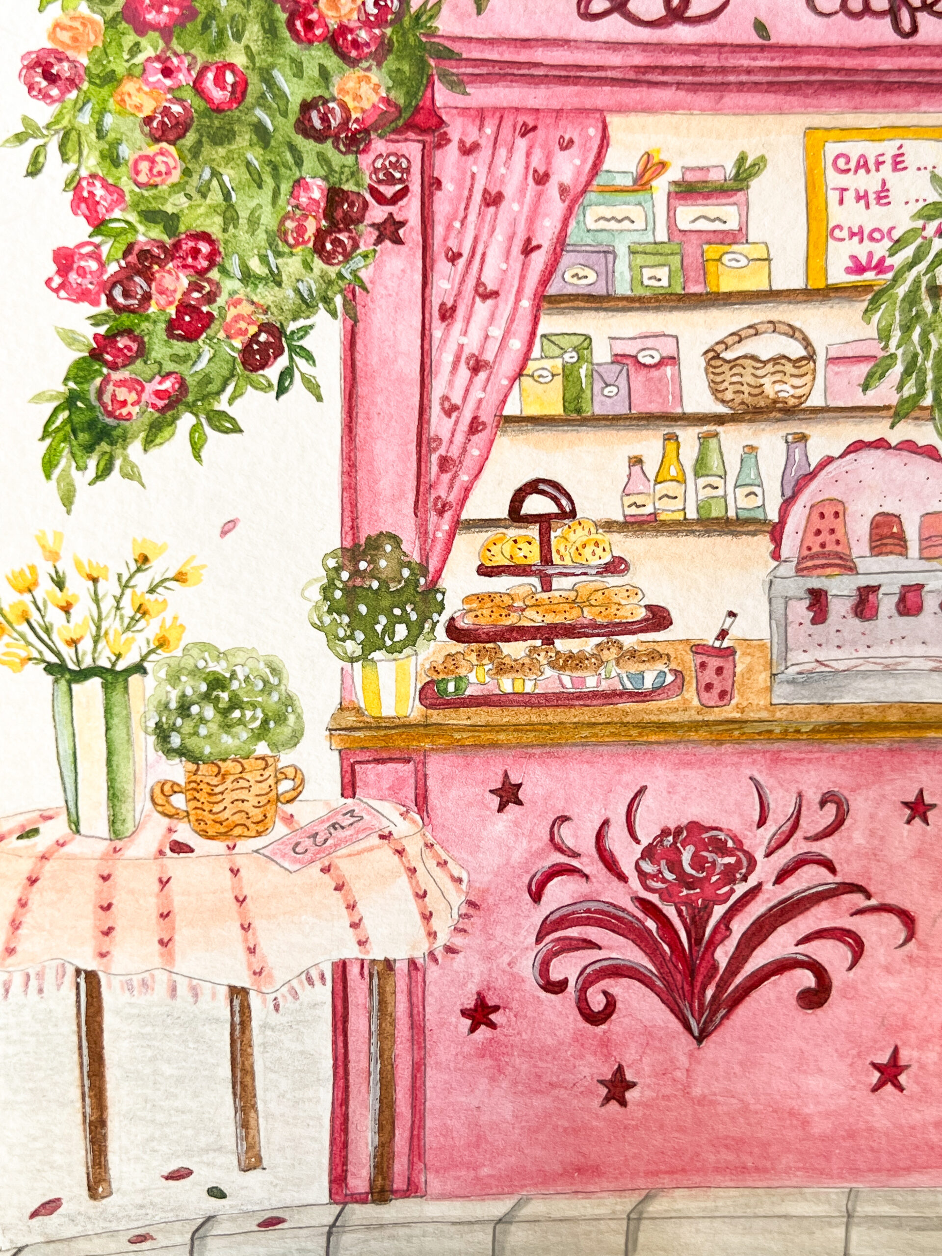 Le café rose - carte et affiche de printemps – Image 3