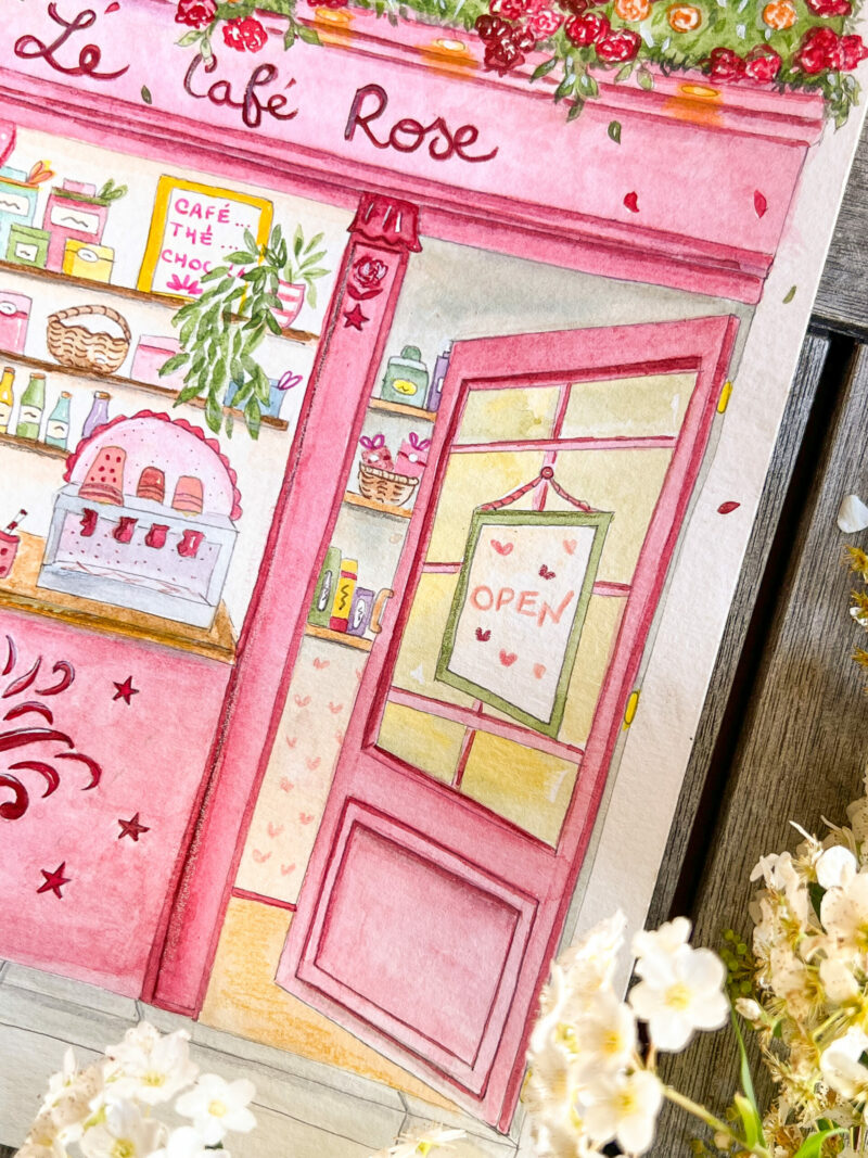 Le café rose - carte et affiche de printemps – Image 2