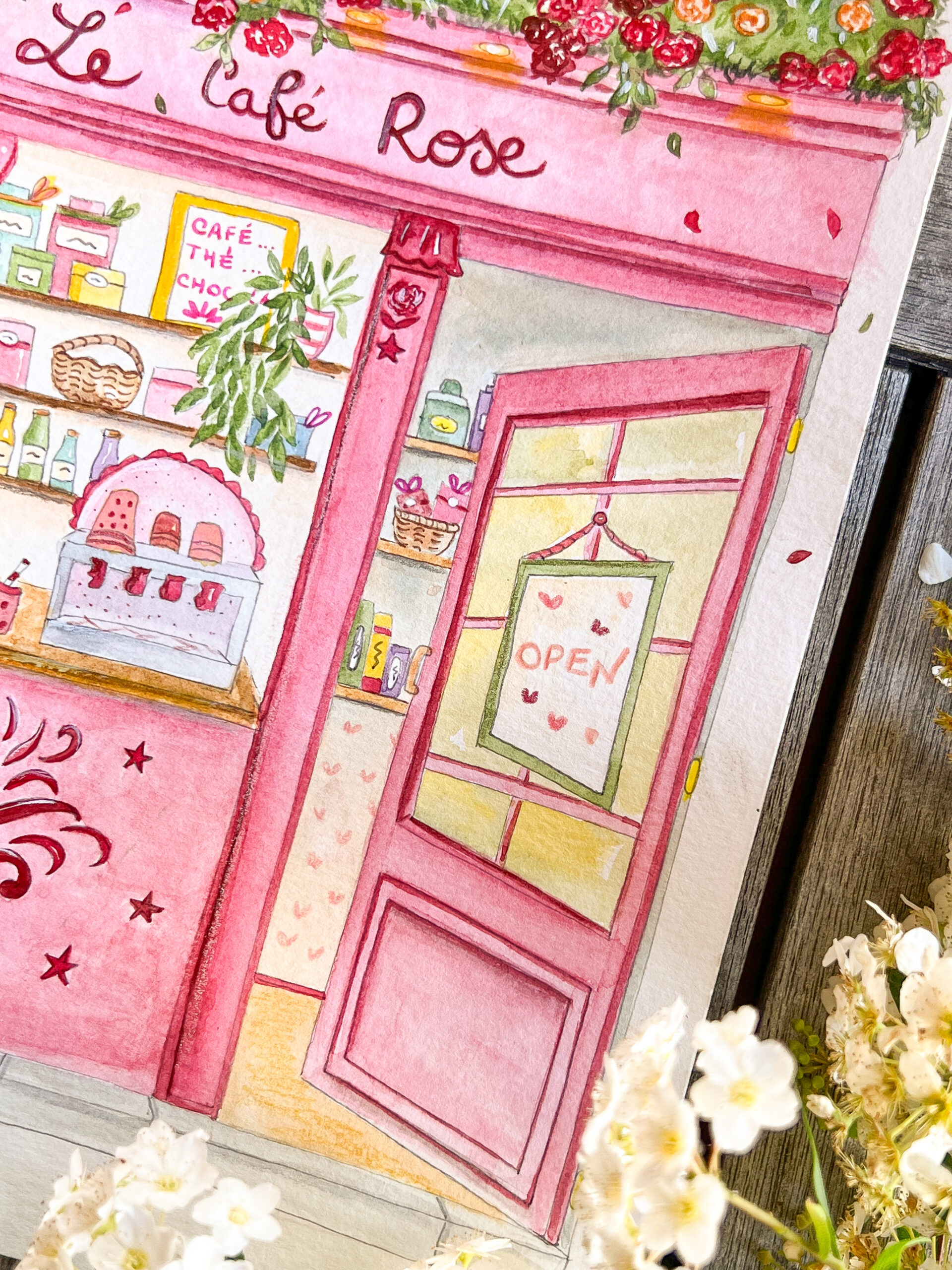 Le café rose - carte et affiche de printemps – Image 2