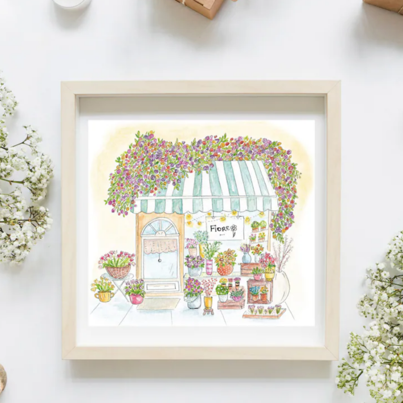 Fiore, la boutique de fleurs - carte et affiche de printemps